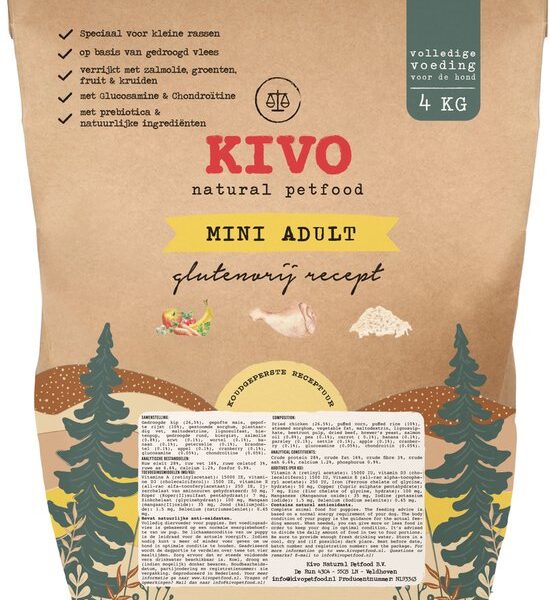 Kivo kip & rijst mini adult (kleine rassen) 4kg