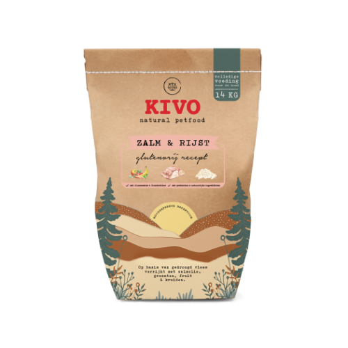 Kivo zalm & rijst geperst 14kg