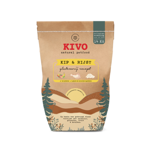 Kivo kip & rijst geperst 14kg