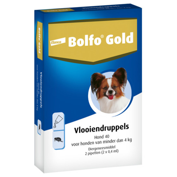 Bolfo Gold hond tot 4 KG. 2 pipeten