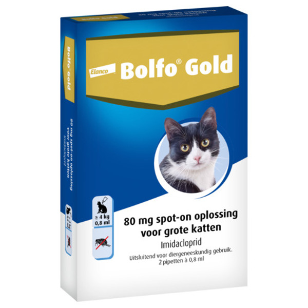 Gold kat 80 voor katten Vanaf 4kg 2 pipetten