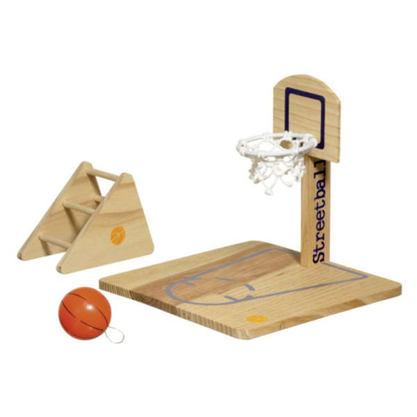 Vogelspeelplaats basketbal Houtkleur 20x20x20 cm