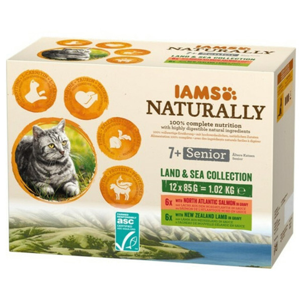 Iams Naturally Senior Land & Sea Collection - Multipack 12x85 g V