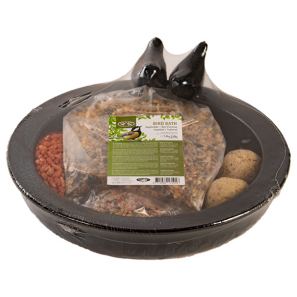 Best for Birds vogelbad keramiek rond met voer 33x31x11 cm