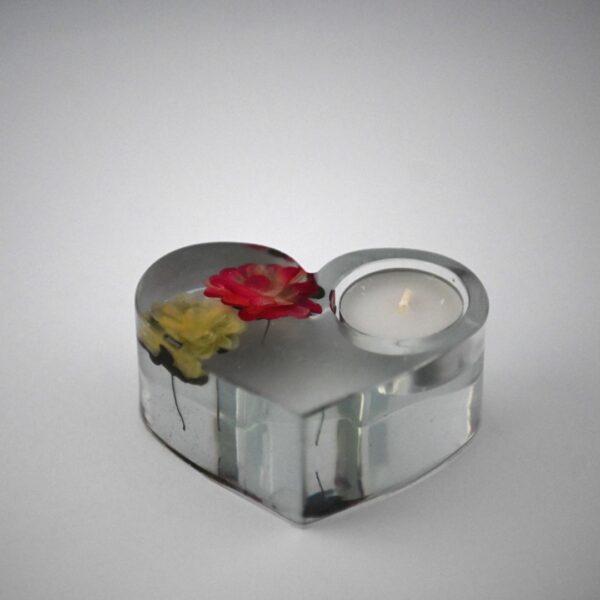 Herinneringen in Epoxy Hart met kaarsje