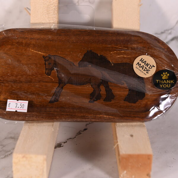Uniek houten dienblad met paarden gravure | Optioneel met 2 amberblokjes & rasp 🐎✨