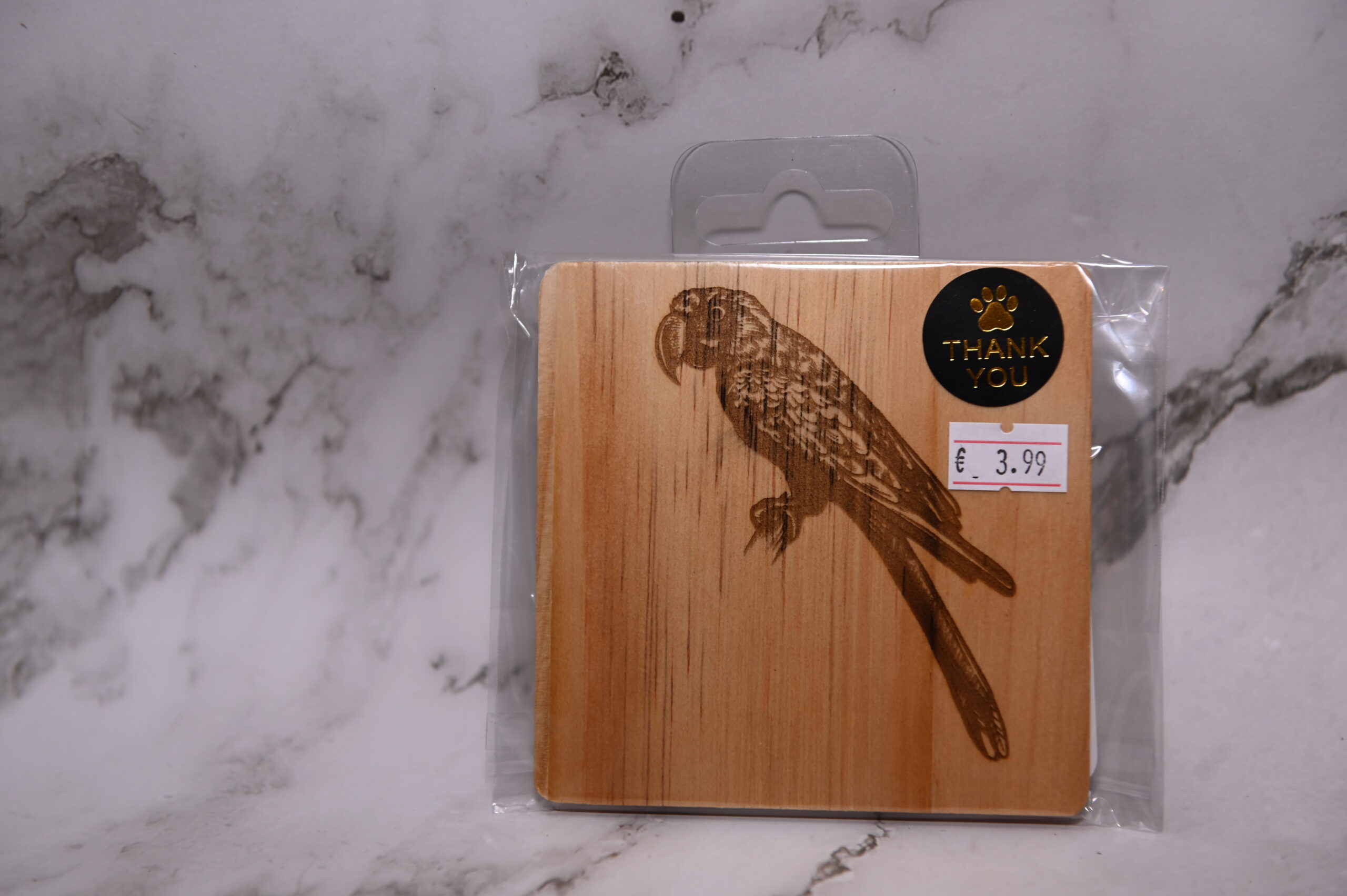 Houten Onderzetter – Papegaai