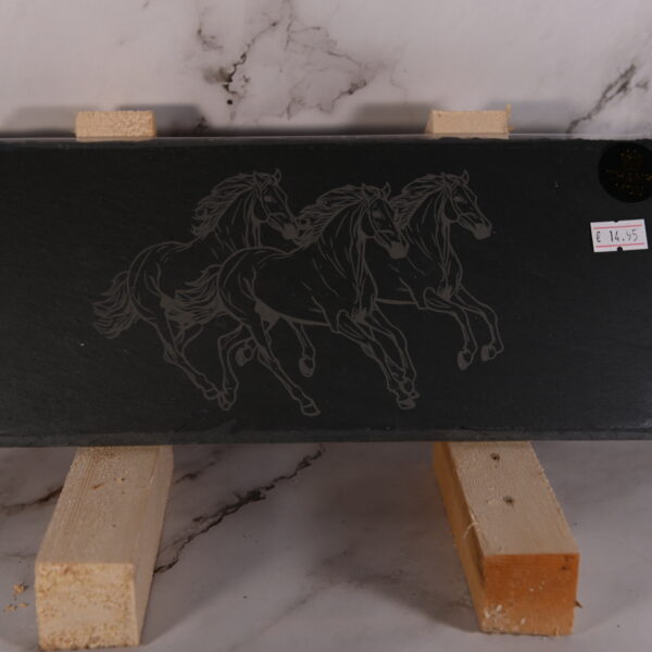 Leisteen Plaat met Gravure – 28 x 11 cm - Paard