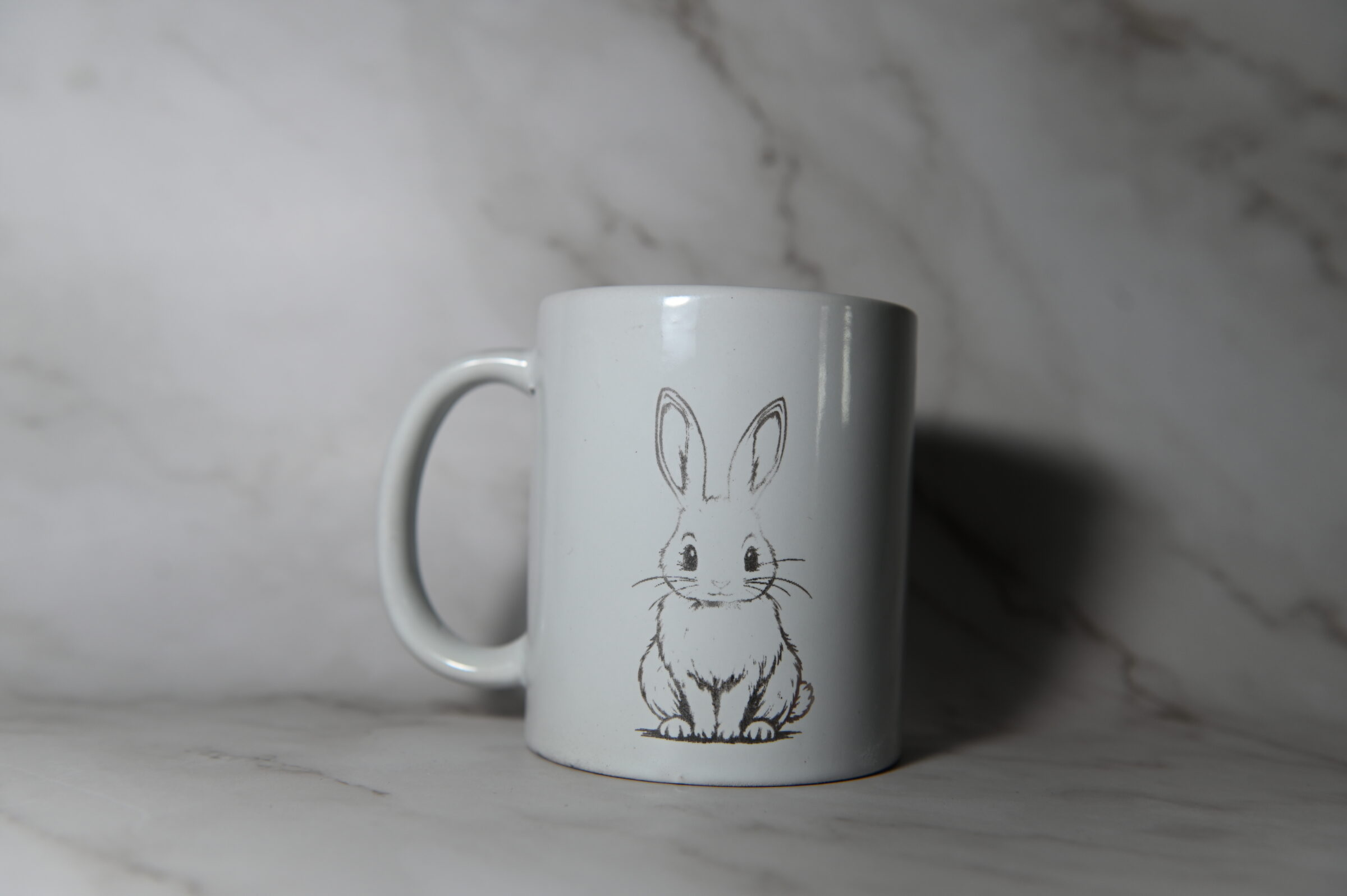 Mok met konijnen gravering – lief konijntje 🐰☕
