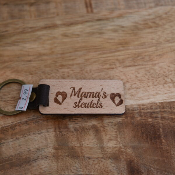 Houten sleutelhanger “Mama’s sleutels”